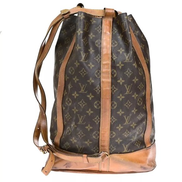 LOUIS VUITTON LV Randonnee GM Shoulder Bag Monogram Leather Brown France M42244 - Picture 1 of 16